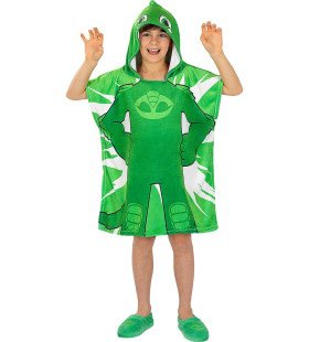 Gekko Poncho Pj Masks Groen Handdoek Kind Kostuum