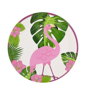 Tropical Flamingos Borden 23 Centimeter 8 Stuks