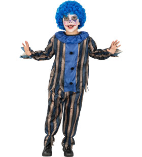 Evil Blue Clown Jongen Kostuum