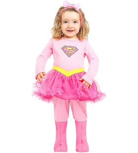 Roze Superzoete Supergirl Meisje Kostuum