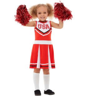 Rode Cheerleader USA Meisje Kostuum