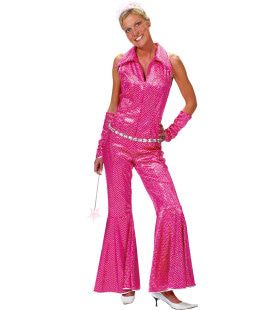 Boogie Nights Roze Jumpsuit Vrouw Kostuum