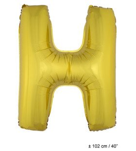 Folie Ballon Letter H Goud XL 102cm (Leeg)