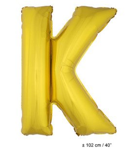 Folie Ballon Letter K Goud XL 102cm (Leeg)