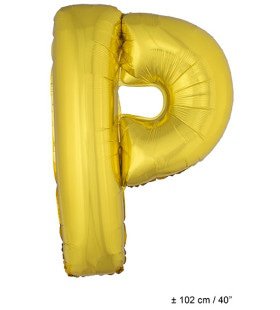 Folie Ballon Letter P Goud XL 102cm (Leeg)