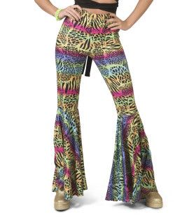 Hippie Broek Kleurrijke Dieren Print Vrouw