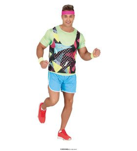 Jaren 80 Miami Beach Rollerskate Fit Man Kostuum