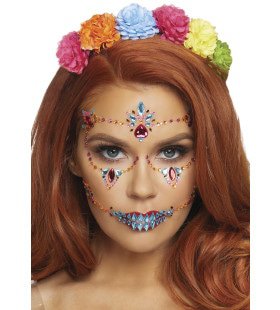 Bijouterie Op Sticker Voor Op Het Gezicht Day Of The Dead