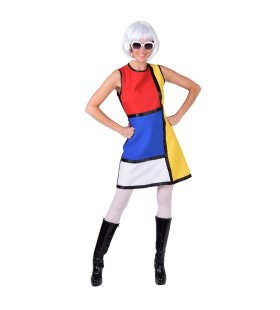 Jaren 60 Pop Art Mondriaan Vrouw Kostuum