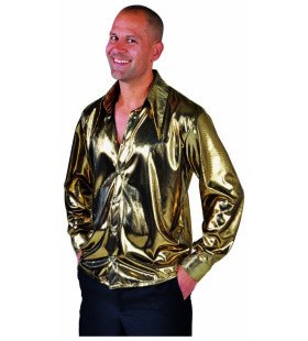 Gouden Glitter Folie Blouse Man