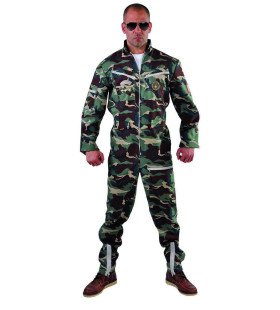 Onversaagde Jet Piloot Camouflage Man Kostuum