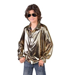 Gouden Glitter Folie Blouse Jongen