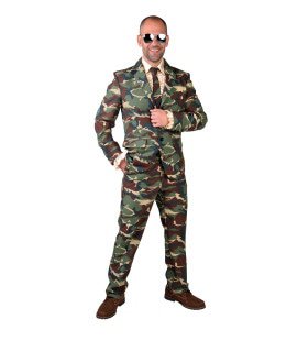 Uitgaanstenue Camouflage Soldaat Man Kostuum