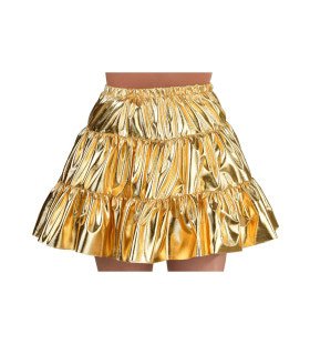 Gouden Folie Rok Glitter Disco Vrouw