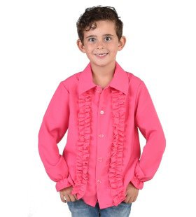 Opvallende Ruches Blouse Roze Jongen