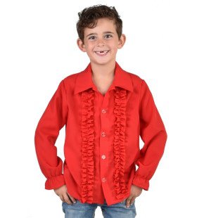 Disco Duivel Ruches Blouse Rood Jongen