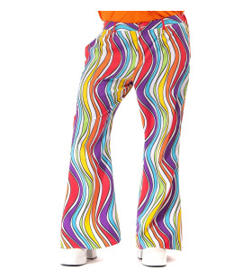 Jaren 60 Regenboog Flower Power Hippie Festival Broek Man