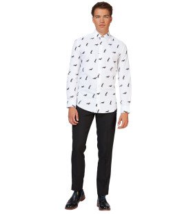 Witte Happy Feet Christmas Penguins Blouse Man