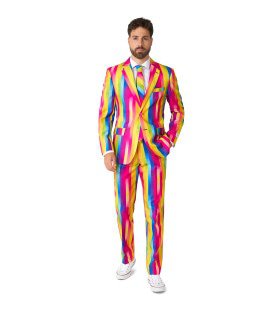 Rainbow Candy Cane Man Kostuum