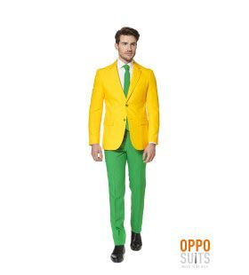 Flashy Green And Gold Opposuit Man Kostuum