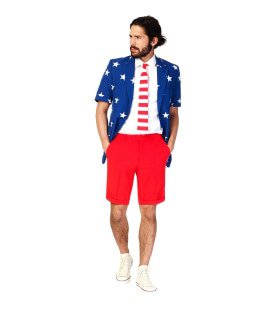 Summer Festival Extravagant Stars And Stripes Opposuit Kostuum Man