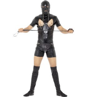 Geinig Bondage Gimp Bodysuit Man Kostuum