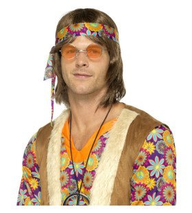 Jaren 70 Hippie Bril Oranje