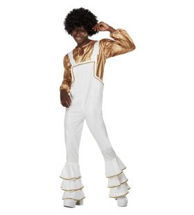 70s Glamour Disco Goud Wit Man Kostuum