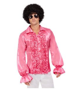 Roze 60s Rouches Hemd Man