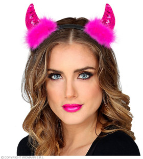 Sweet Devil Haarband Pailletten Roze