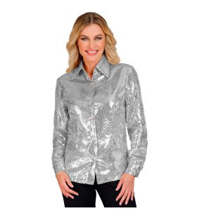 Pailletten Blouse Silver Shine Vrouw