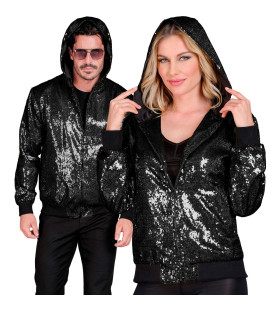 Zwarte Pailletten Jas Black Sparkle