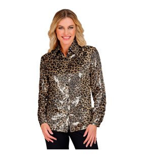 Pailletten Blouse Annie Mal Luipaard Vrouw