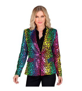 Pailletten Blazer Regenboog Jungle Fun Vrouw