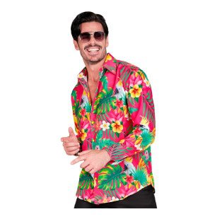 Tropical Beach Overhemd Roze Man