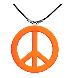 Ketting Peace Symbool Neon Oranje