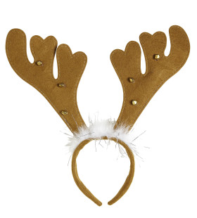 Hoofdband Rendier Met Belletjes En Marabou Rudolf