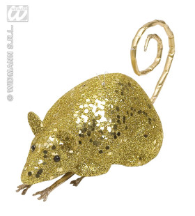 Glitter Muis Goud 12 Centimeter