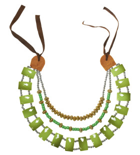 Tribal Ketting Met Groene Stenen