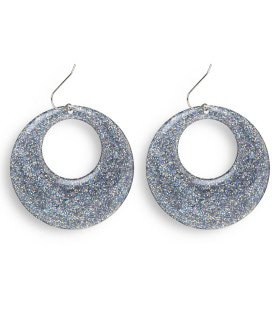 70s-80s Zilver Glitter Oorbellen