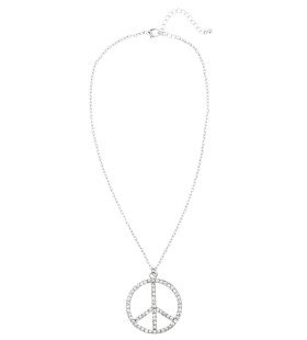 Peace Woman Ketting Strass, Hippie