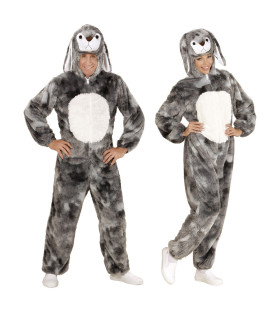 Dieren Onesie Pluche Konijn Grijs Kostuum