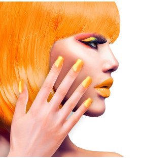 Nagels Airbrush Neon Oranje 80s Lady