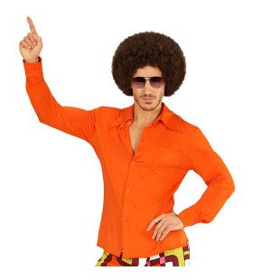 Groovy Garry 70s Heren Shirt, Oranje Man