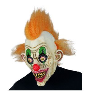 Masker Horror Circus Clown Oranje Haar