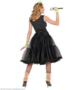 Knielange Tulle Rok Petticoat 65 Centimeter, Zwart Vrouw