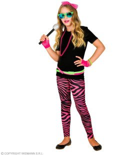 80s Legging Funky Star Neon Roze Meisje