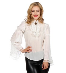 Piraten / Gothic Blouse Wit Wijde Mouw Vrouw