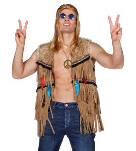 Bruin Vest Indiaan Hippie Joehoe Man