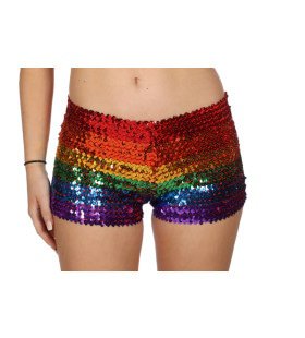 Hotpants Pailletten Regenboog Discorama Vrouw